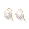 Star Natural Pearl Dangle Earrings for Women, with Sterling Silver Findings, Real 18K Gold Plated, 20~23x13~14mm