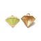 Alloy Enamel Pandants,  Lead Free & Cadmium Free, Light Gold, Diamond Charm, Green Yellow, 16x16x5.5mm, Hole: 1.4mm