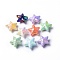 Opaque Acrylic Beads, AB Color Plated, Star, Mixed Color, 22.5x24.5x11.5mm, Hole: 2.1mm