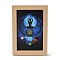 Yoga Gemstone Chakra Picture Frame Stand, with Wood Rectangle Picture Frame, Reiki Energy Stone Home Office Decoration, BurlyWood, 75x120x165mm, Inner Diameter: 140x90mm