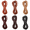 PandaHall Elite 30 Yards 6 Colors Cowhide Leather Cord, Round, Mixed Color, 2mm, 5 yards/color