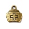 Tibetan Style Alloy Charms, Nurse Cap Charms, Antique Bronze, 12.5x11.5x2.5mm, Hole: 1.5mm, about 909pcs/1000g