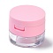 Reusable Plastic Loose Powder Bottles, Empty Bottles, DIY Makeup Powder Case, with Sponge Powder Puff, Mirror, Pink, 4.6x3.7cm