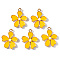 Alloy Enamel Pendants, Flower, Light Gold, Yellow, 20x18x3mm, Hole: 1.4mm