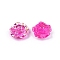 Transparent ABS Plastic Beads, Half Drilled, Flower, Fuchsia, 15x16x6.5mm, Hole: 1.2mm