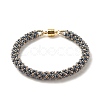 Glass Seed Beaded Bracelet with Brass Magnetic Clasps BJEW-JB07801-01-1