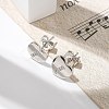 Rack Plating Brass Micro Pave Clear Cubic Zirconia Stud Earrings EJEW-K299-01P-I-2