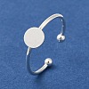 Rack Plating Brass Open Cuff Pad Ring Settings KK-F873-39S-3
