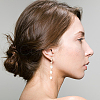 2 Pairs 2 Style Natural Pearl Beaded Dangle Stud Earrings EJEW-AN0002-66-4