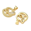 Brass Micro Pave Cubic Zirconia Pendants KK-L243-29G-01-2