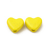 Heart Spray Painted Alloy Beads FIND-G053-01F-2