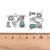 Synthetic Turquoise & Alloy Pendants PALLOY-H146-01AS-M-3