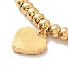 PVD Vacuum Plating 304 Stainless Steel Heart Charm Bracelet with Enamel BJEW-B057-08G-3