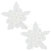 Flower Multi-Layer Polyester & Sequin Embroidery Appliques PATC-WH0010-35-1