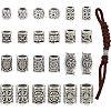 24Pcs 12 Styles Viking Symbol Brass European Beads KK-HS0002-28AS-1