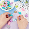 12Pcs 6 Colors Tortoise Silicone Beads SIL-OC0001-09-3