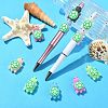 10Pcs 10 Colors Luminous Silicone Beads SIL-CJ0003-08-6