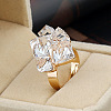 Alloy Glass Finger Rings for Women WG419E2-01-1