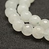 Faceted Natural White Jade Beads Strands G-F448-8mm-3