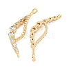 Rack Plating Brass Micro Pave Clear Cubic Zirconia Charms KK-F089-06G-2