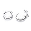 Brass Micro Pave Cubic Zirconia Huggie Hoop Earring Findings KK-T063-013P-NF-4