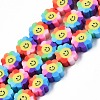 Handmade Polymer Clay Bead Strands CLAY-N006-73K-1