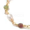 Natural Pearl & Dyed Tourmaline Beaded Bracelet BJEW-C051-18G-2
