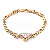 Cubic Zirconia Link Bracelet with Golden Brass Curb Chains BJEW-C055-06A-G-1