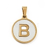 PVD Vacuum Plating 304 Stainless Steel with White Shell Pendants STAS-G268-01B-G-2
