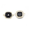 Synthetic Black Stone Links connectors G-L514-019C-2