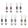 Electroplated Glass & TOHO Round Seed Beaded Alloy Triangle Eye Dangle Earrings EJEW-MZ00635-3