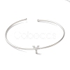 Rack Plating Brass Micro Pave Clear Cubic Zirconia Letter Open Cuff Bangles BJEW-A018-01P-Y-2