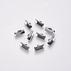 Non-Tarnish 304 Stainless Steel Ribbon Crimp Ends STAS-S112-001D-P-2