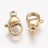 Ion Plating(IP) 304 Stainless Steel Lobster Claw Clasps STAS-P185-10-G-2