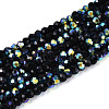 AB Color Plated Glass Rondelle Beads Strands EGLA-T029-2mm-10B-1