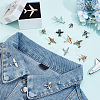 15Pcs 15 Styles Zinc Alloy Pin Brooches JEWB-PH0001-75-4