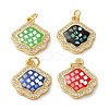 Rack Plating Brass Cubic Zirconia Pendants KK-K385-080G-1