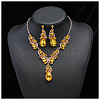 Teardrop Alloy Rhinestone Pendant Necklaces & Stud Dangle Earrings Sets FS-WGB9BB4-06-1