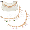 2Pcs Imitation Pearl & Alloy Pink Enamel Flower Tassel Bag Decorative Chains AJEW-BBC0001-06-1