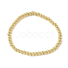Brass Round Beaded Stretch Bracelets for Men Women BJEW-B148-05B-G-4