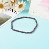 Faceted Rondelle Natural Garnet Beads Stretch Bracelets BJEW-JB06383-01-2