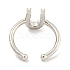 Rack Plating Brass Open Cuff Rings for Women RJEW-F162-01P-U-3