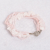 Rose Quartz Multi-strand Bracelets BJEW-L488-03-1