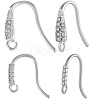 20Pcs 2 Styles 304 Stainless Steel Rhinestone Earring Hooks STAS-BBC0007-16A-1