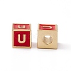Rack Plating Brass Enamel Beads KK-B060-04G-03U-1