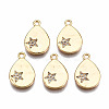 Brass Micro Pave Clear Cubic Zirconia Pendants KK-Q277-042-NF-1