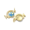 Brass Enamel Pendants KK-P325-28G-2