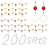 Brass Post Earring Findings KK-SC0001-61-1