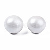 Painted Half Round Schima Wood Earrings for Girl Women EJEW-T017-02H-2