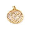 Transparent Epoxy Resin Brass Pendants KK-B163-01G-02-1